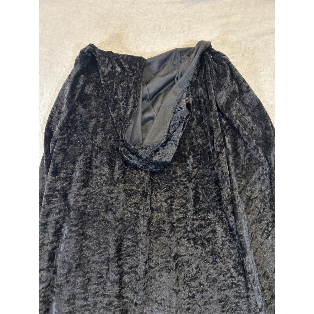 Adult Unisex Cape Black Hooded Velvet One Size Tie Closure Costume‎ - Picture 8 of 9